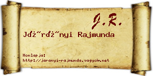 Járányi Rajmunda névjegykártya